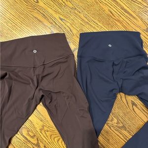 Maroon and Navy Lululemom Align Leggings 28in